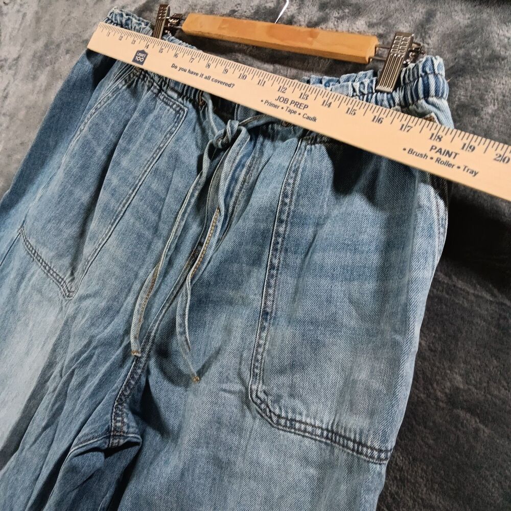 torrid Light Wash Blue Wide Leg Jeans - Drawstring Waist - Picture 3 of 10